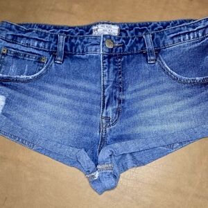Free People Denim Blue Jean Short Shorts
